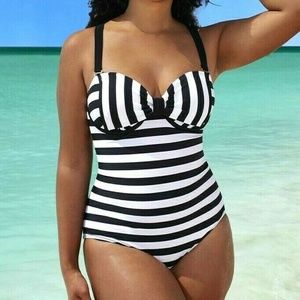 Swimsuits For All Striped Size 22 NWT